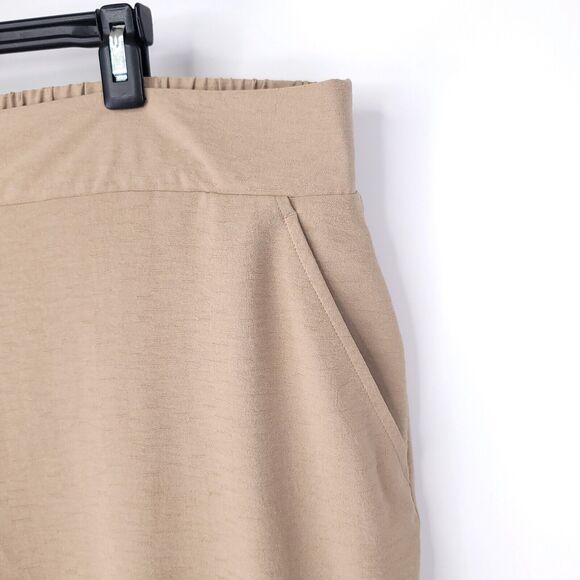 Nine West Pants Womens 2X Cropped Pull On Wide Leg  Dress Beige Plus - Picture 5 of 10